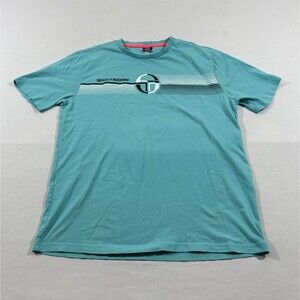 SERGIO TACCHINI Blue Adamo Cotton Print Crew Short Sleeve Mens T-Shirt Sz L